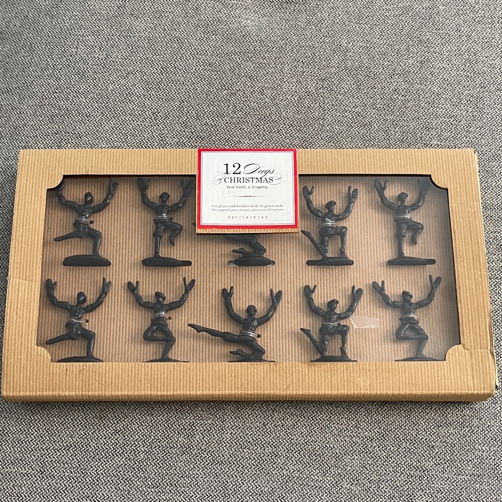 12 Days of Christmas ten lords a-leaping 
10 Metal Placecard holders